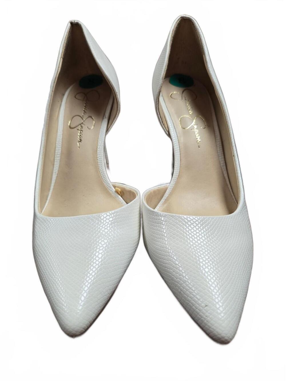 Jessica Simpson White Pointed Toe High Heel Pumps
